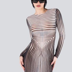 Artina Multi Illusion Print Dress